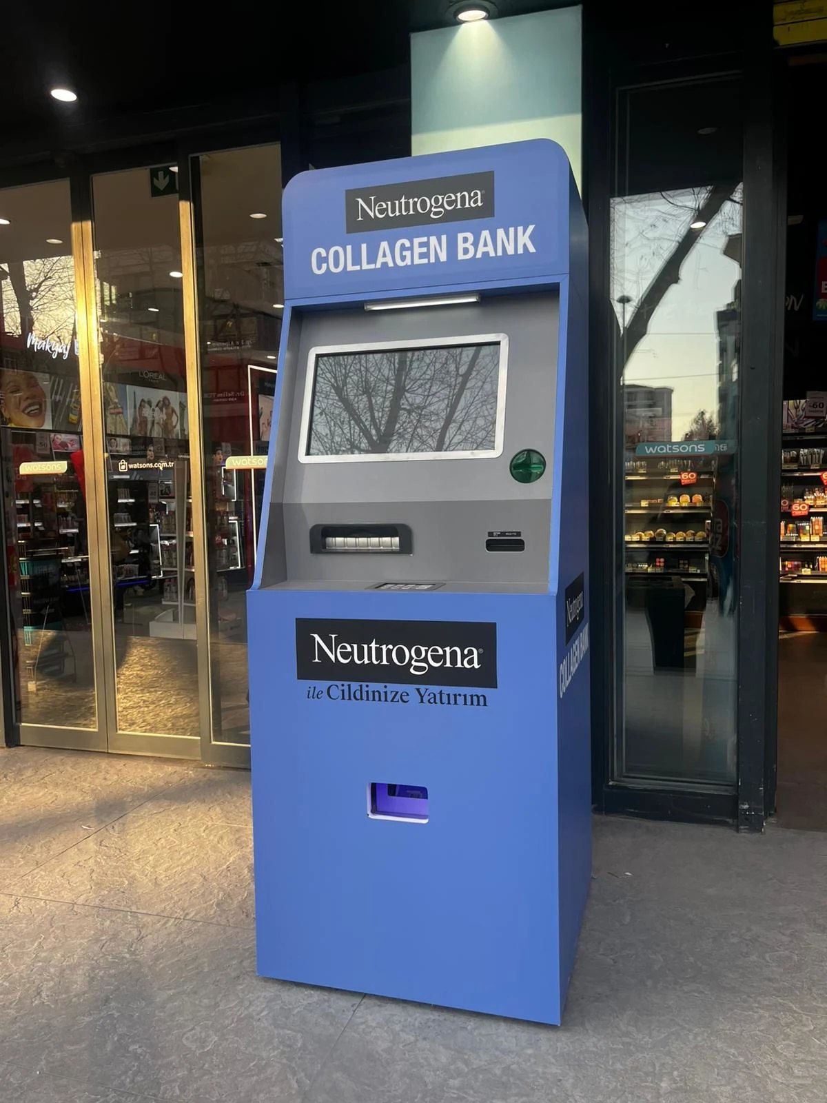 The Collagen Bank ATM outside a Watsons store