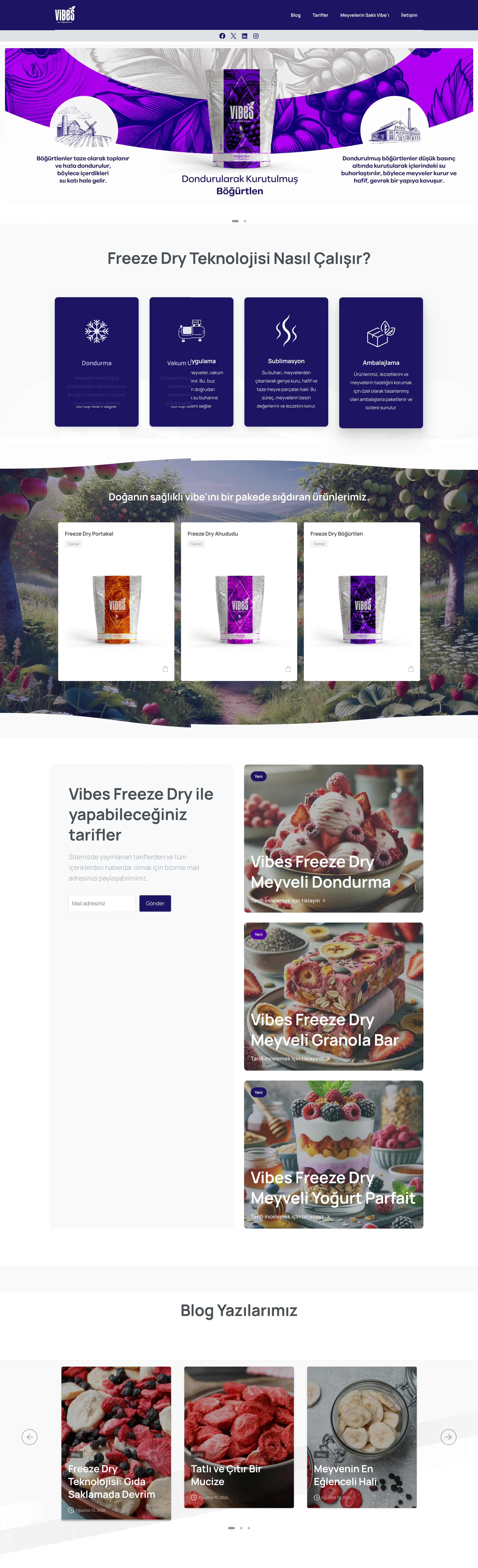 Vibes Freeze Dry website