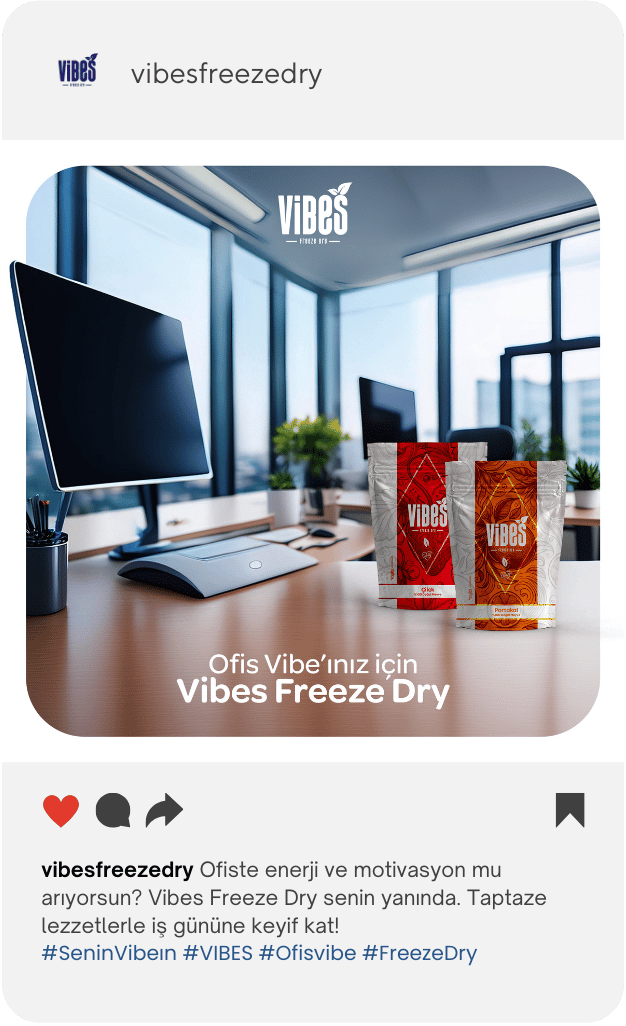 Instagram post: Vibes Freeze Dry at the office